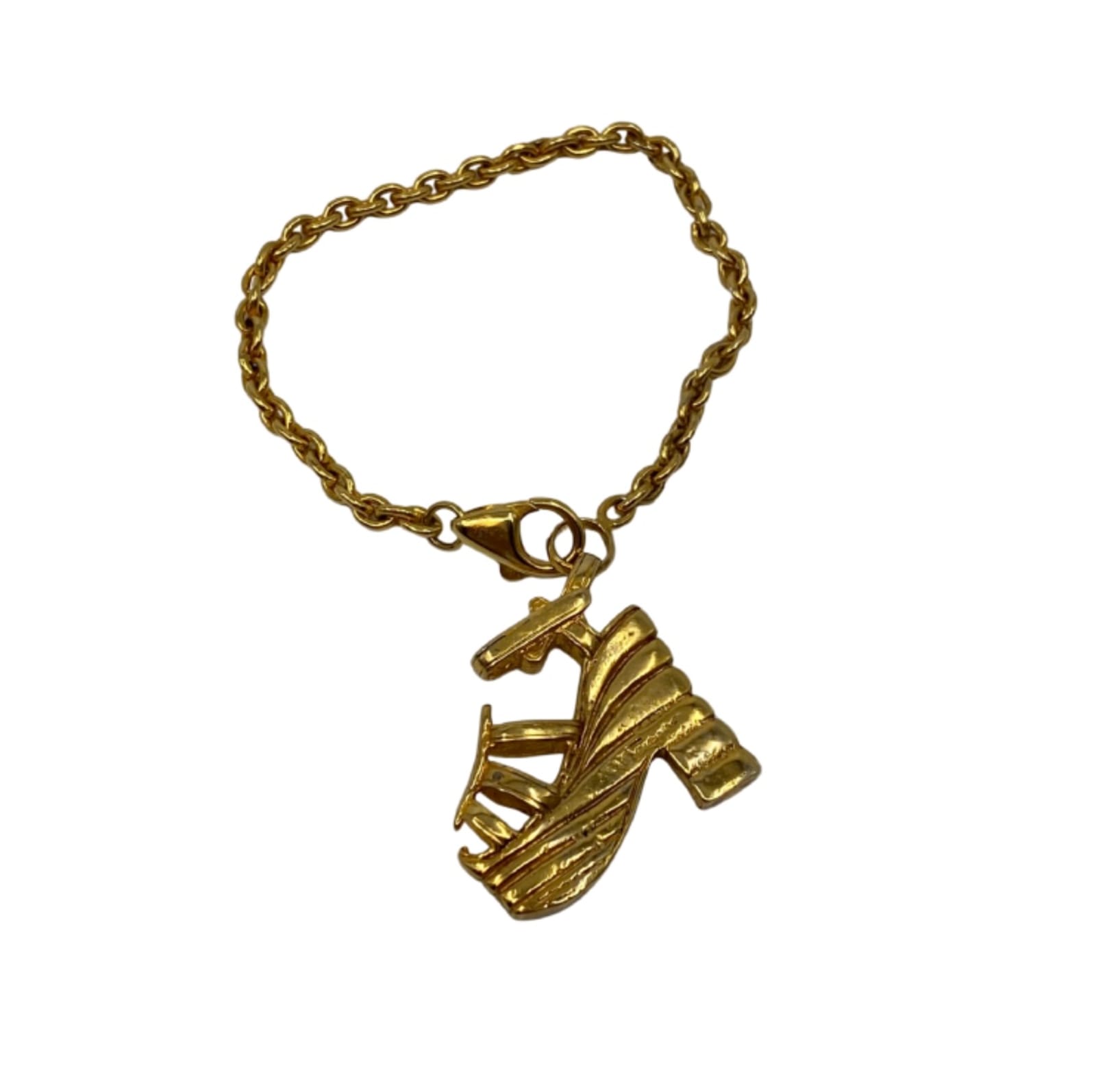 Salvatore Ferragamo Gold Brass Charm Bracelet Statement Piece 90$